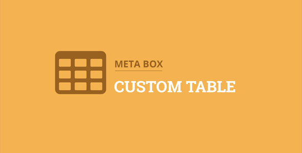Meta Box Custom Table