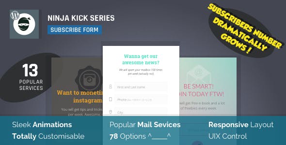 Ninja Kick Subscription Email List Plugin