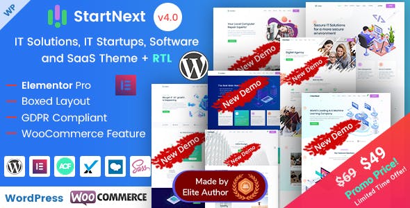 StartNext Elementor IT and Business Theme
