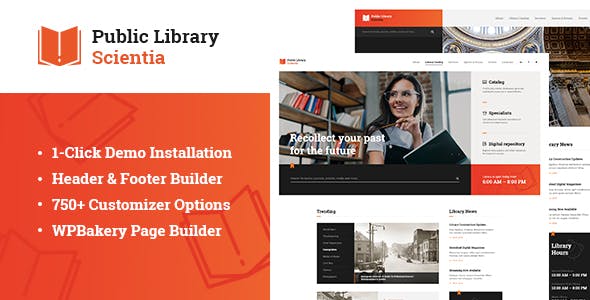 Scientia Public Library and Book Store Theme
