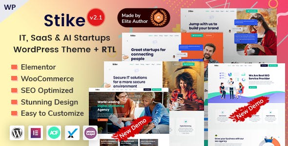 Stike Elementor IT Startups WordPress Theme