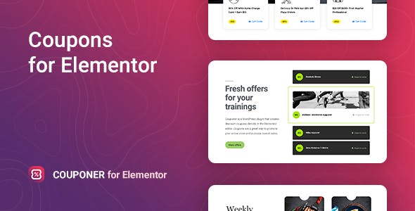 Couponer Discount Coupons For Elementor