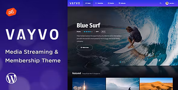 Vayvo Theme for Streaming and Membership
