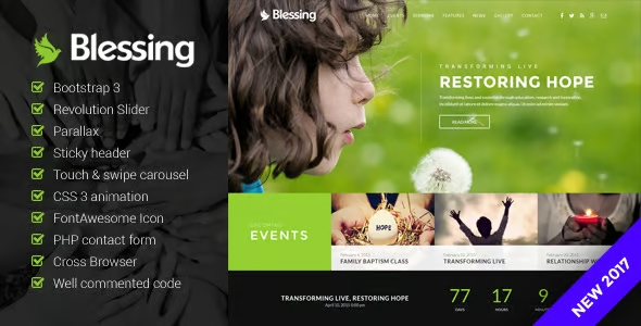 Blessing Responsive Theme for Church Websites