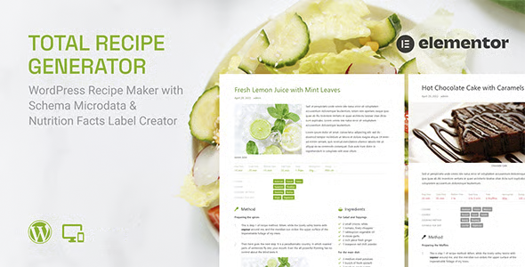 Total Recipe Generator for Elementor